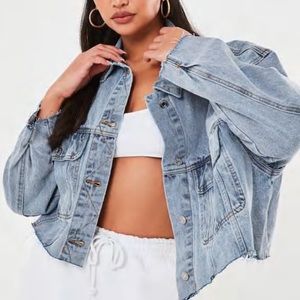 Blue Pleat Back 80's Denim Jacket